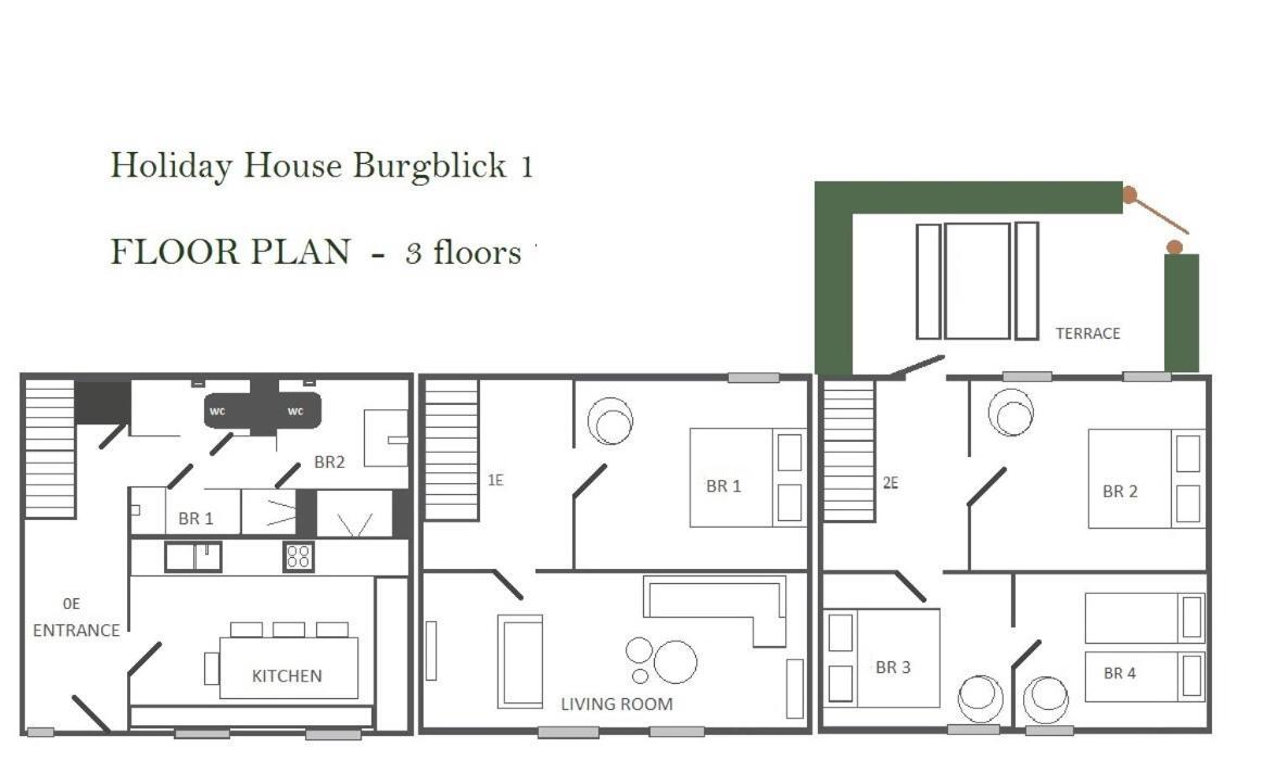 Holiday House Burgblick1 With Terrace - Vosproperties Моншау Екстериор снимка